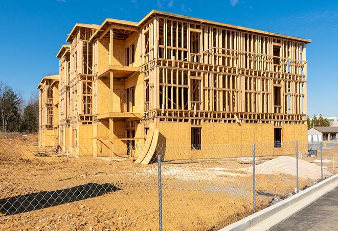 a close-up of temporary chain link fences, keeping the construction area safe and secure in Sunol, CA